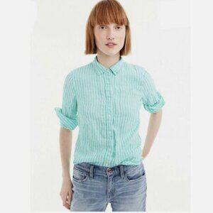 🌻J CREW Classic Fit Gingham Cotton Button Down Mint or Soft Teal